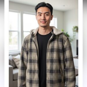 Elevanii Size 12 Plaid Kids Jacket with Hood